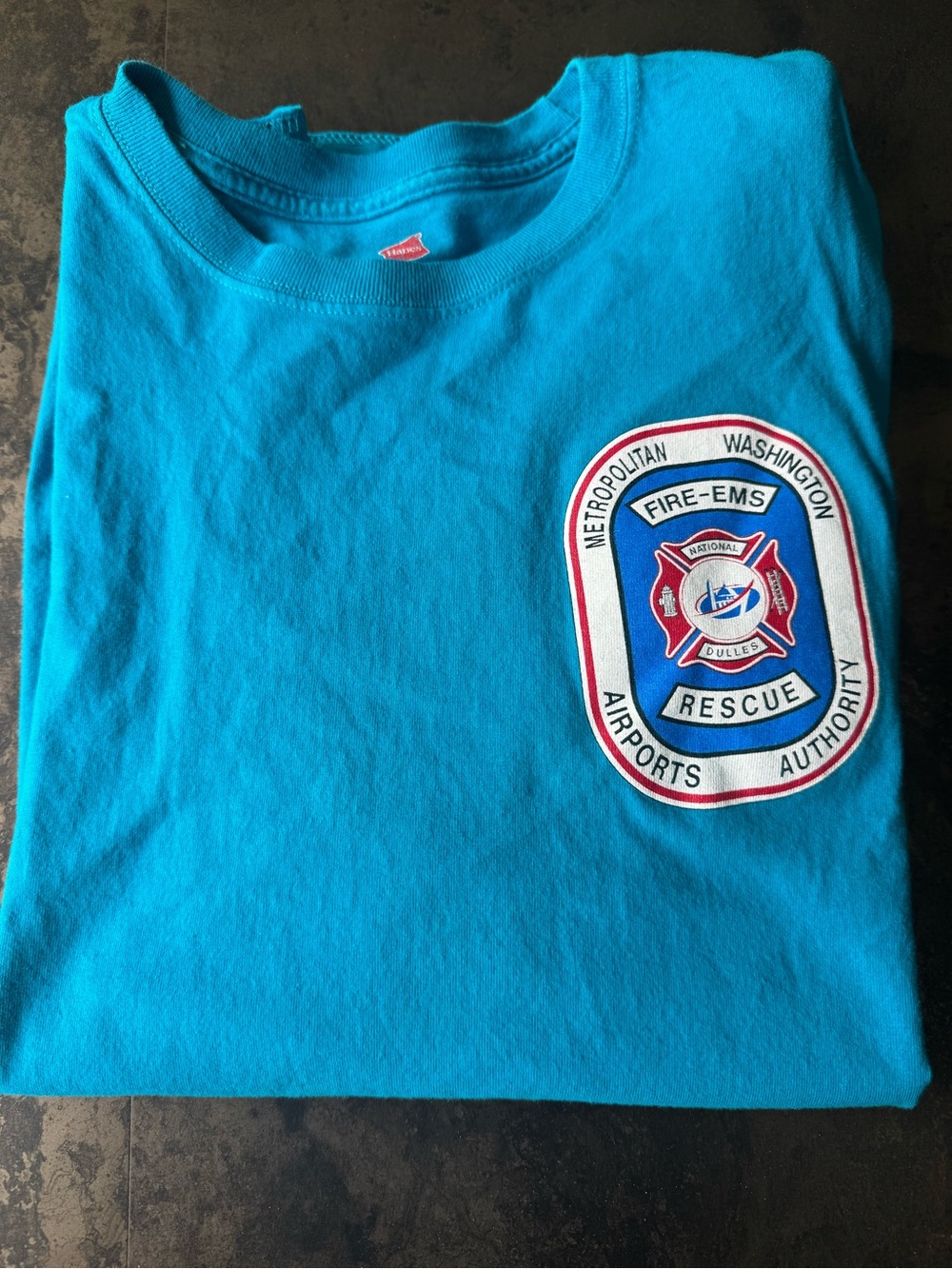 Hanes Turquoise Short-Sleeve Logo Tee